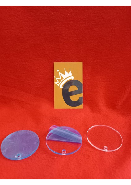 Şeffaf Cam Çizilmez Kare Yuvarlak Beşgen Şekilli Anahtarlık 50 Adet 0.5 cm Incelik 5 cm Çap Toplu Aksesuar ve Yüzey