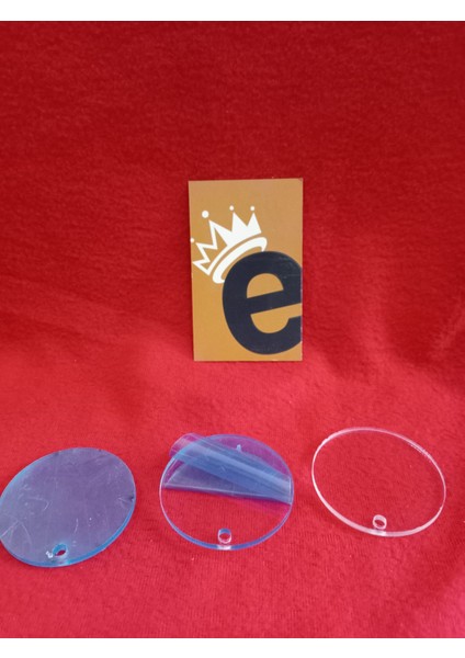 Şeffaf Cam Çizilmez Kare Yuvarlak Beşgen Şekilli Anahtarlık 50 Adet 0.5 cm Incelik 5 cm Çap Toplu Aksesuar ve Yüzey