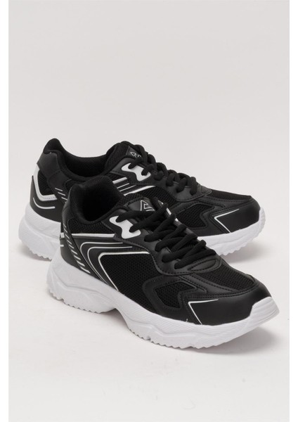 Unisex Faylon Taban Bağcıklı Spor Ayakkabı SİYAH BEYAZ fiyatları