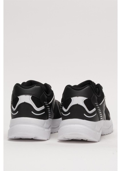 Unisex Faylon Taban Bağcıklı Spor Ayakkabı SİYAH BEYAZ fırsatları