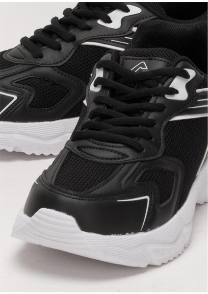 Unisex Faylon Taban Bağcıklı Spor Ayakkabı SİYAH BEYAZ indirimleri
