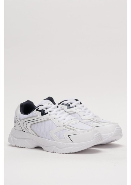 Unisex Faylon Taban Bağcıklı Spor Ayakkabı BEYAZ - LACİVERT modelleri