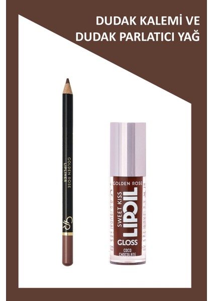Sweet Kiss Meyveli Dudak Parlatıcı No:06 & Golden Rose Lipliner No: 223 Makyaj Seti