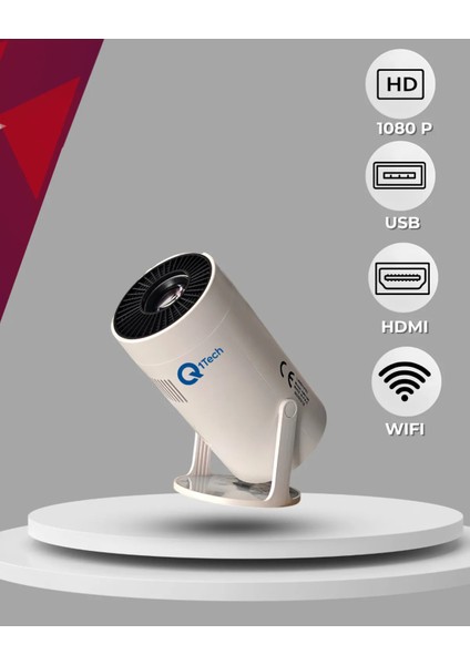 Taşınabilir Android Projeksiyon Wifi Destekli Akıllı Sinema Projektör Ultra Hdsinema Projeksiyon 1080P