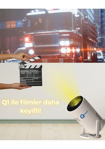 Taşınabilir Android Projeksiyon Wifi Destekli Akıllı Sinema Projektör Ultra Hdsinema Projeksiyon 1080P