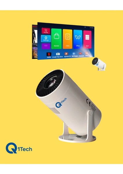 Taşınabilir Android Projeksiyon Wifi Destekli Akıllı Sinema Projektör Ultra Hdsinema Projeksiyon 1080P