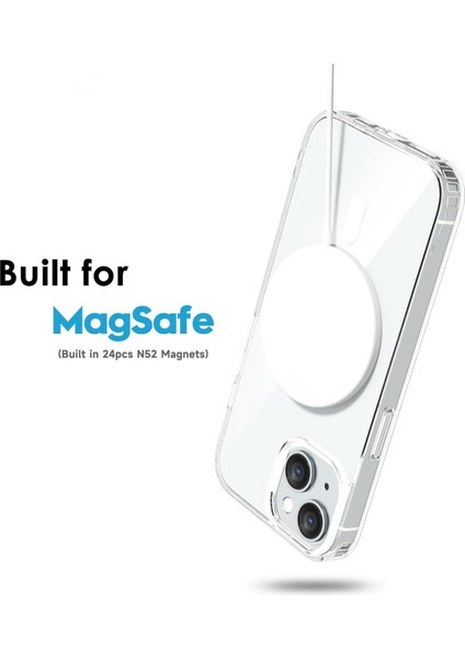 iPhone 13 Mini Uyumlu Kamera Korumalı Magsafe Wireless Şarj Özellikli Şeffaf Silikon Kılıf indirimleri