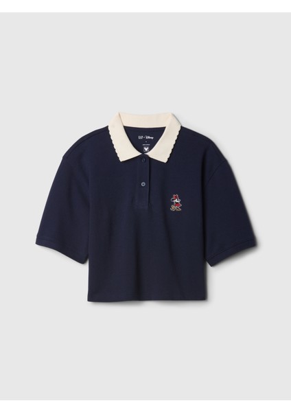 Kız Çocuk Lacivert Gap × Disney Polo Yaka Crop T-Shirt fiyatları