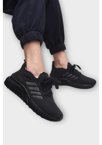 Kadın Hafif Hava Alabilen Triko Spor Ayakkabı Siyah fırsatları