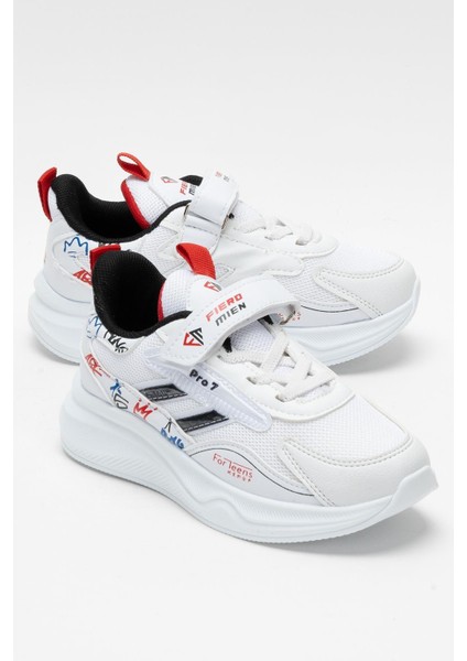 Çocuk Cırtlı Akıllı Bağcık Spor Ayakkabı Beyaz - Siyah fiyatları