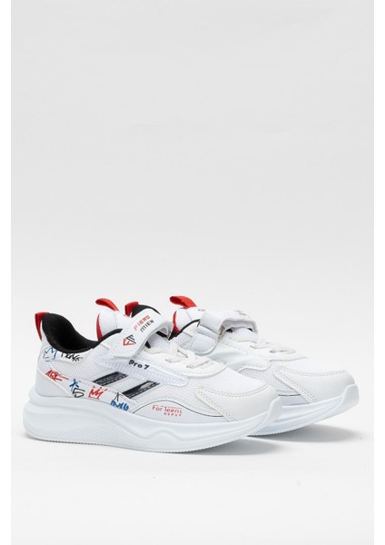 Çocuk Cırtlı Akıllı Bağcık Spor Ayakkabı Beyaz - Siyah modelleri