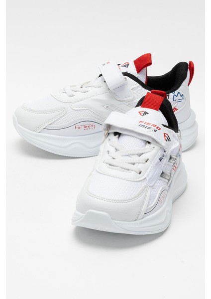 Çocuk Cırtlı Akıllı Bağcık Spor Ayakkabı Beyaz - Siyah indirimleri