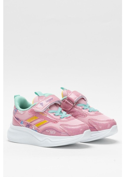 Çocuk Cırtlı Akıllı Bağcık Spor Ayakkabı Pembe - Yeşil modelleri