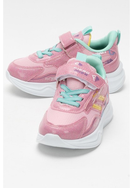 Çocuk Cırtlı Akıllı Bağcık Spor Ayakkabı Pembe - Yeşil indirimleri