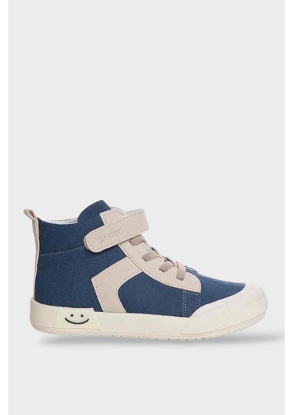 Ortopedik Unisex Işıklı Bilekli Keten Çocuk Spor Ayakkabı Lacivert