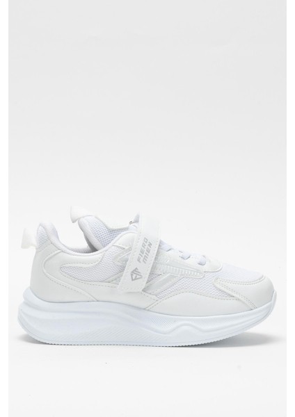 Çocuk Cırtlı Akıllı Bağcık Spor Ayakkabı Beyaz