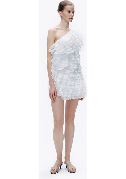 Nocturne Katlı Fırfır Detaylı Mini Elbise modelleri