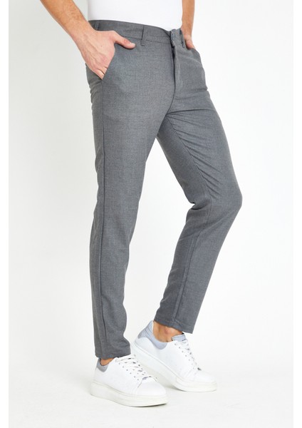 Erkek Gri Italyan Kesim Slimfit Kumaş Pantolon fırsatları