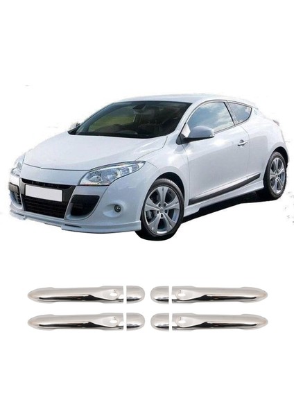 Renault Megane 3 Uyumlu 2010-2015 Krom Kapı Kolu 4 Kapı Paslanmaz Çelik (4 Kol Sensörlü) fiyatları