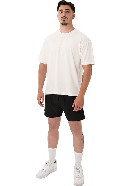 Basic Oversize T-Shirt Kırık Beyaz modelleri