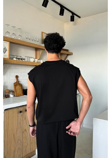 Siyah Basic Oversize Atlet