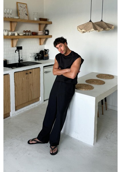 Siyah Basic Oversize Atlet