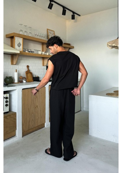 Siyah Basic Oversize Atlet