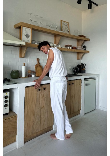 Beyaz Basic Oversize Atlet