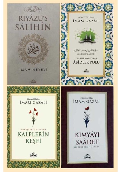 Riyazus Salihin Kalplerin Kesfi Kimyayi Saadet Abidlerin Yolu Imam Gazali 4lü Set