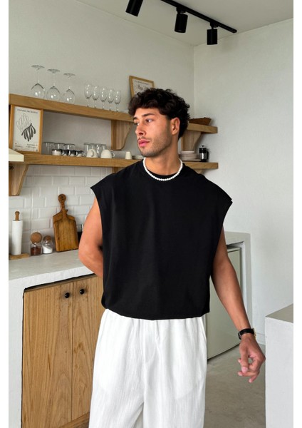 Siyah Basic Oversize Atlet