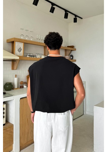 Siyah Basic Oversize Atlet