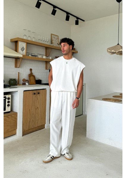 Beyaz Basic Oversize Atlet