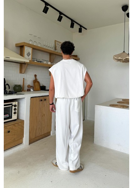 Beyaz Basic Oversize Atlet
