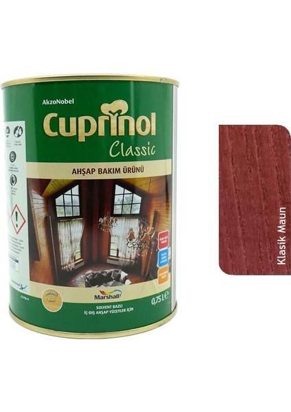 Classic Verniksiz Ahşap Koruyucu 0.75 Lt Klasik Açık Maun