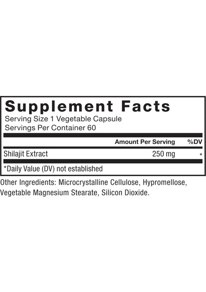 Shilajit 250 mg Men And Women To Support Energy And Brain Health 60 Caps indirimleri