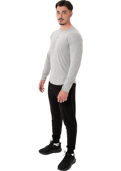 Elite Reglan Uzun Kollu T-Shirt Gri Melanj modelleri