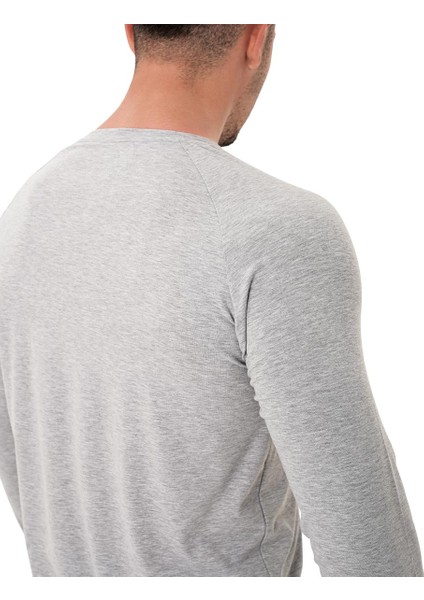 Elite Reglan Uzun Kollu T-Shirt Gri Melanj fırsatları