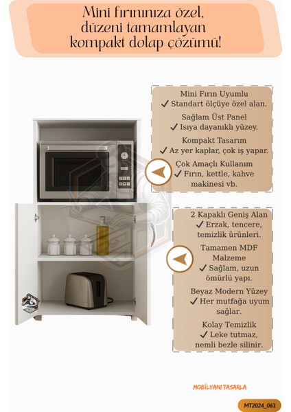 TAMAMI MDF Mobilyanı Tasarla Mini Fırın Dolabı 2 Kapaklı Çok Amaçlı Mutfak Dolabı indirimleri