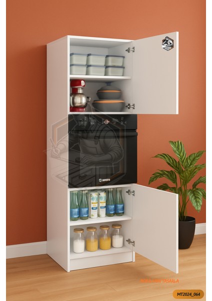 TAMAMI MDF Mobilyanı Tasarla Jumbo Ekstra Derinlikli 2 Kapaklı 4 Raflı Fırın Dolabı Çok Amaçlı Mutfak Dolabı fiyatları