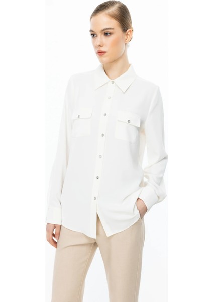 Çift Kapak Cepli Düğmeli Bluz fiyatları