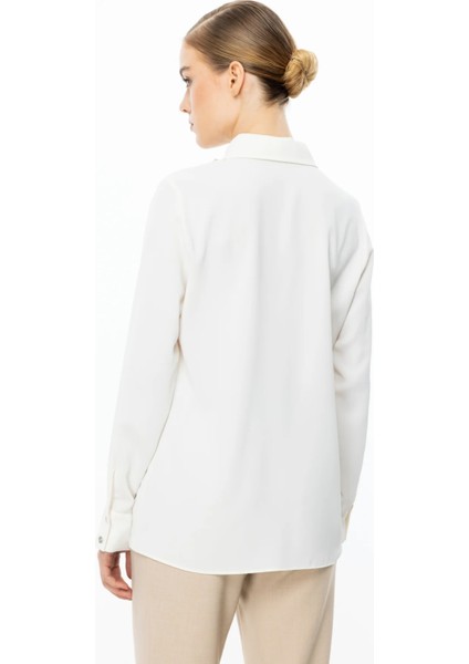 Çift Kapak Cepli Düğmeli Bluz modelleri