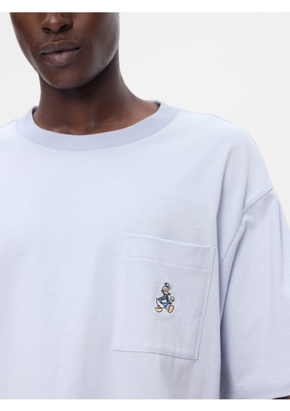 Erkek Mavi Gap × Disney Heavyweight Cepli T-Shirt fırsatları