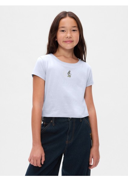 Kız Çocuk Mavi Gap × Disney Işlemeli T-Shirt