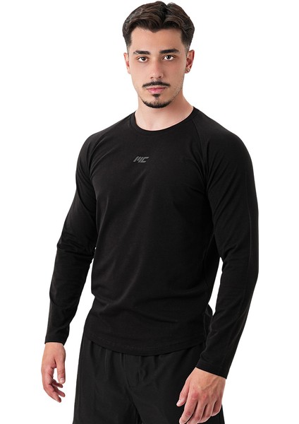 Elite Reglan Uzun Kollu T-Shirt Siyah