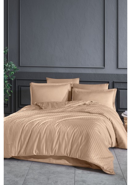 Line Nevresim Takımı 6 Parça (200X220 Cm) Bej