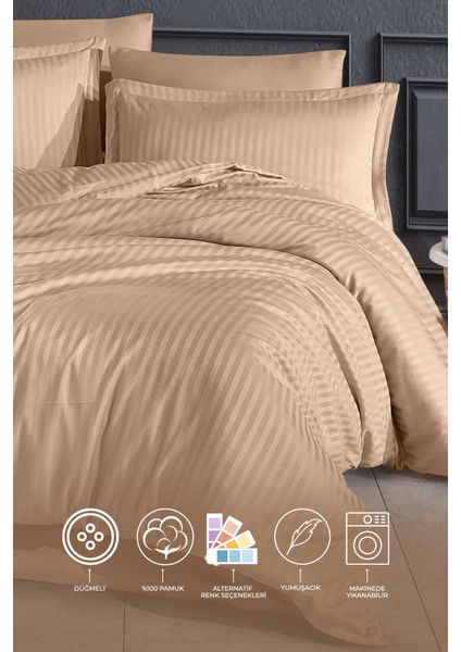 Line Nevresim Takımı 6 Parça (200X220 Cm) Bej fiyatları