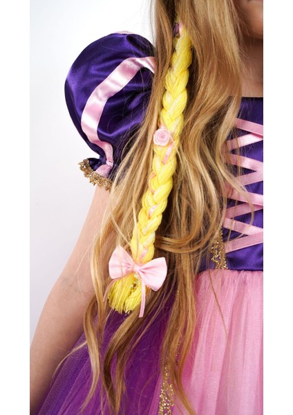 Rapunzel Prenses Kız Çocuk Parti Kostümü Doğum Günü Elbisesi modelleri