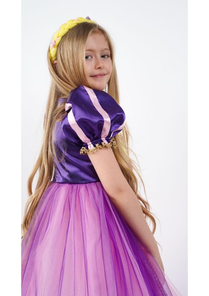 Rapunzel Prenses Kız Çocuk Parti Kostümü Doğum Günü Elbisesi indirimleri