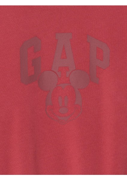 Kız Çocuk Kırmızı Gap × Disney Vintage Soft Mickey Mouse Logo Crop Sweatshirt modelleri