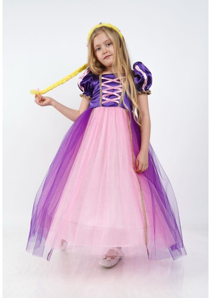 Rapunzel Prenses Kız Çocuk Parti Kostümü Doğum Günü Elbisesi fırsatları